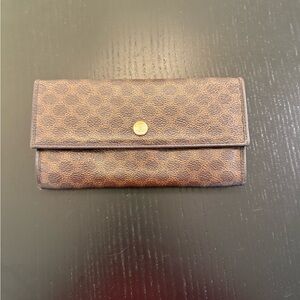 Celine Brown Hexagon Pattern Wallet